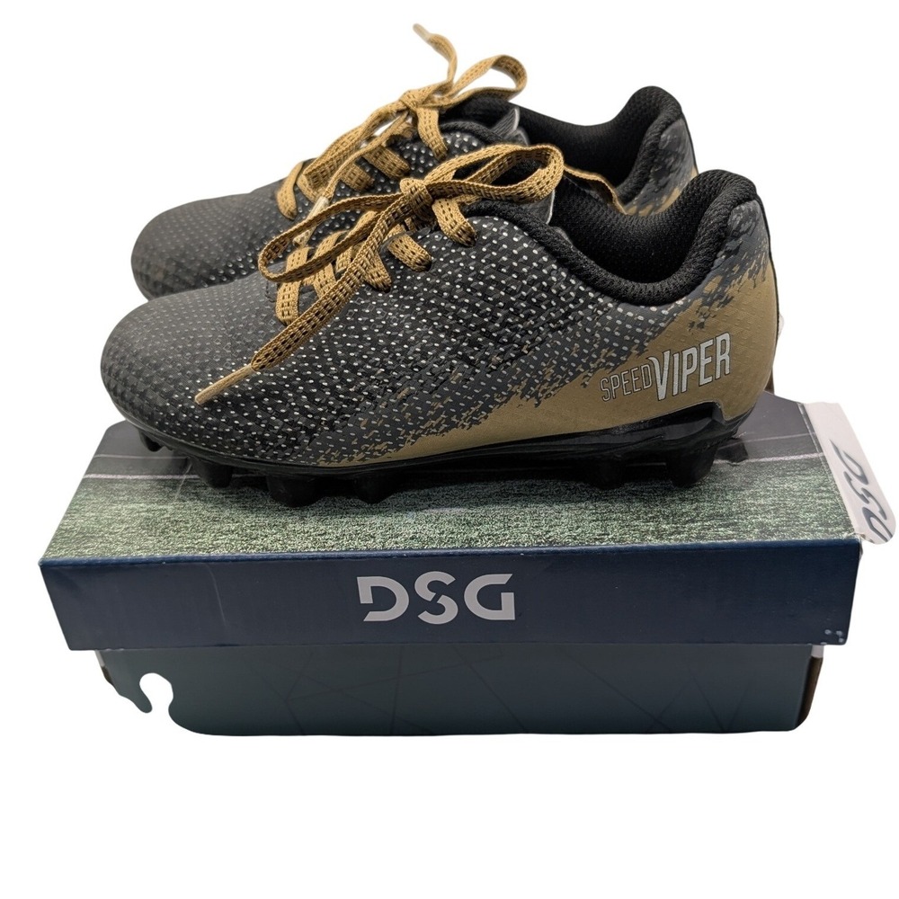 DSG Speed Viper Soccer Cleats Black Gold DSGYP21-BLK‎ - Size 10K